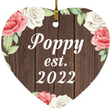 Poppy Established Est. 2022 - Heart Ornament A