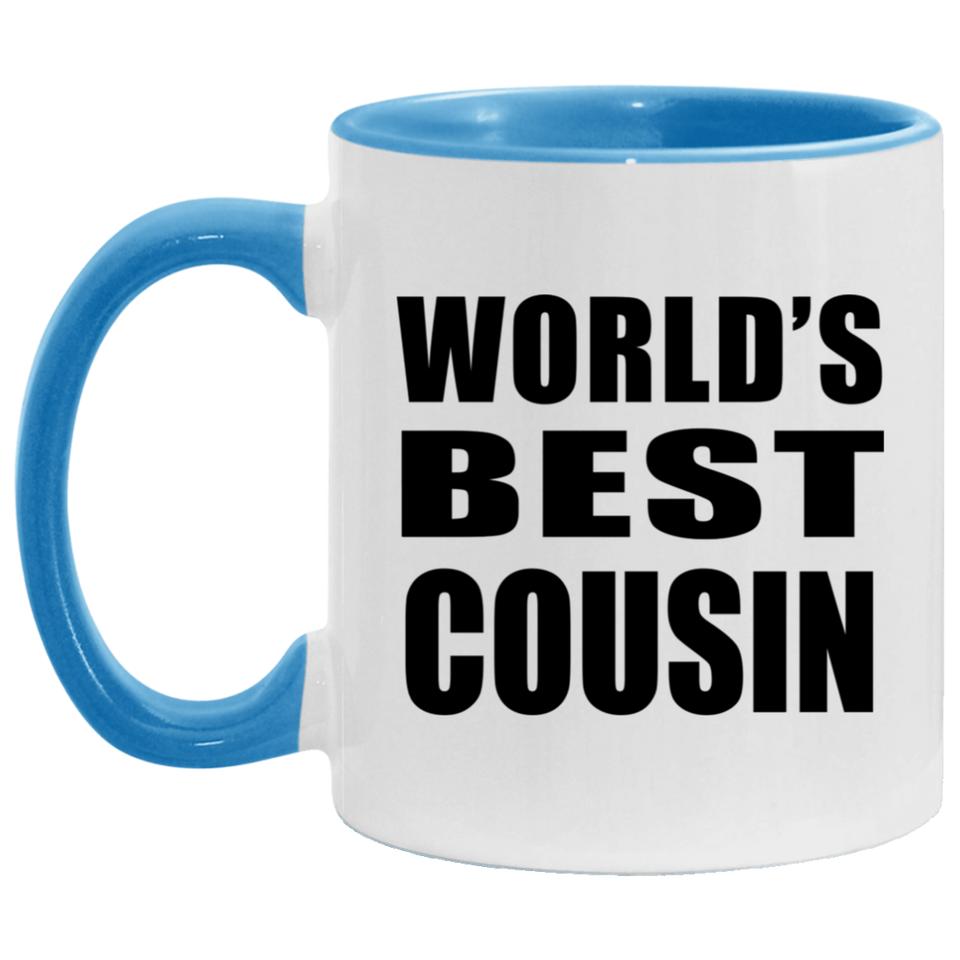 World's Best Cousin - 11oz Accent Mug Blue