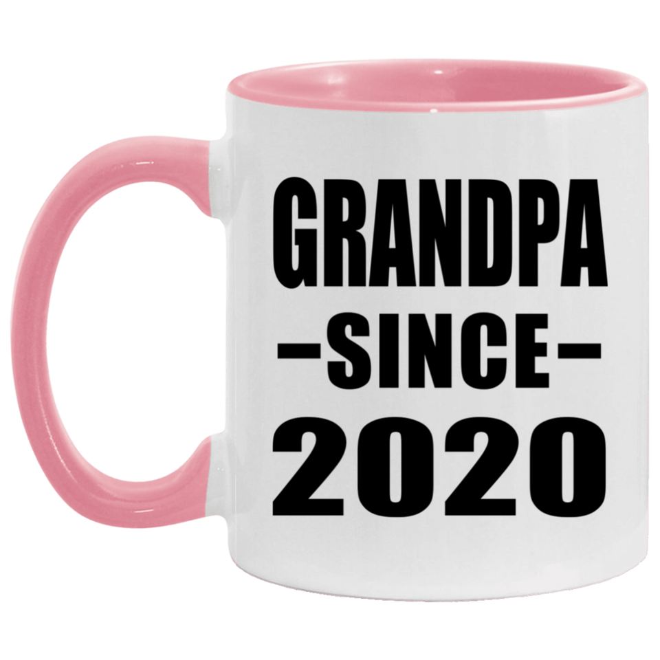 Grandpa Since 2020 - 11oz Accent Mug Pink