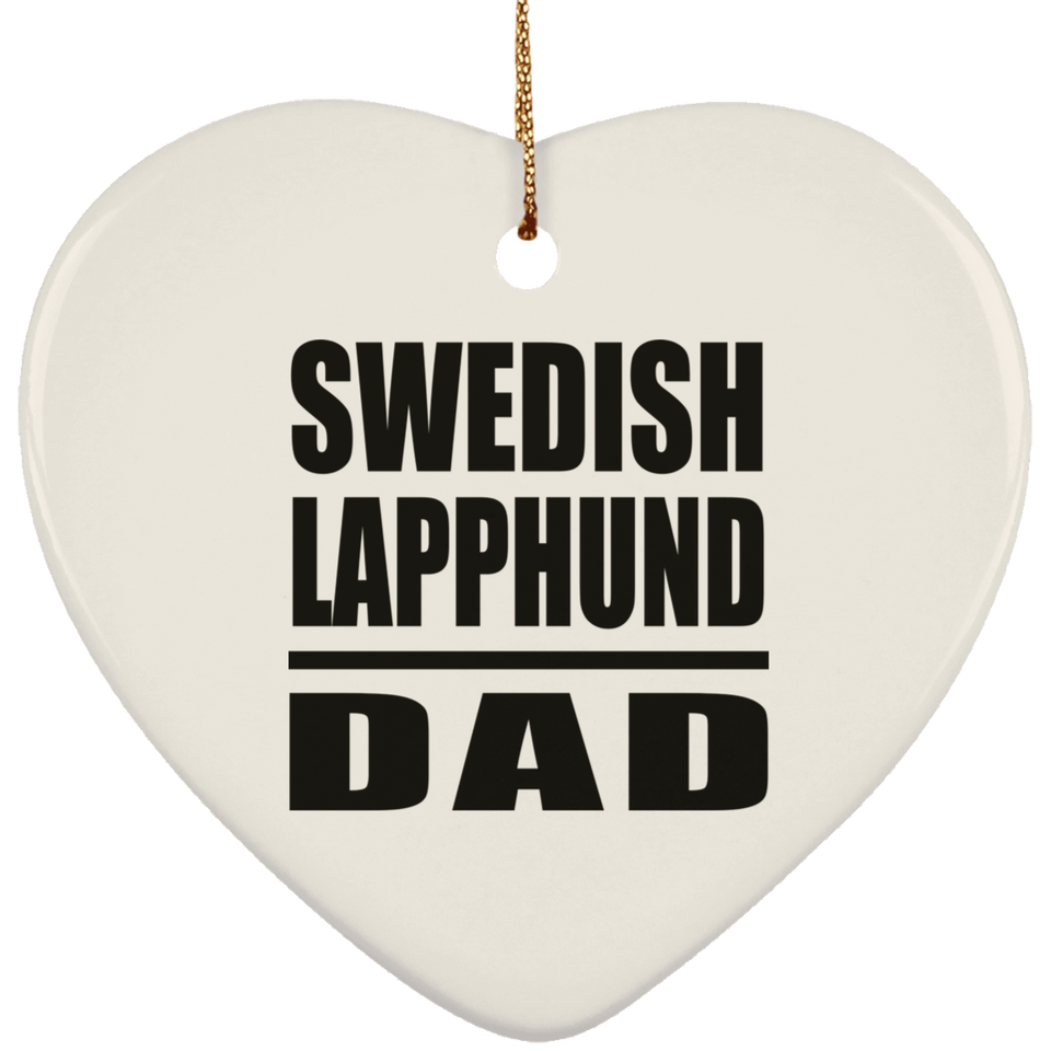 Swedish Lapphund Dad - Heart Ornament