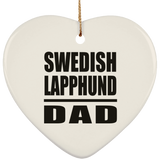 Swedish Lapphund Dad - Heart Ornament