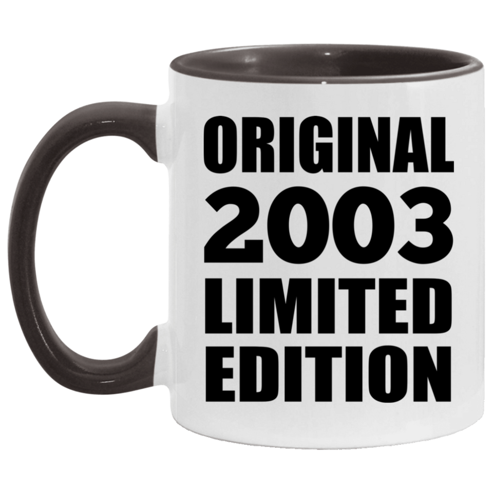 21st Birthday Original 2003 Limited Edition - 11oz Accent Mug Black
