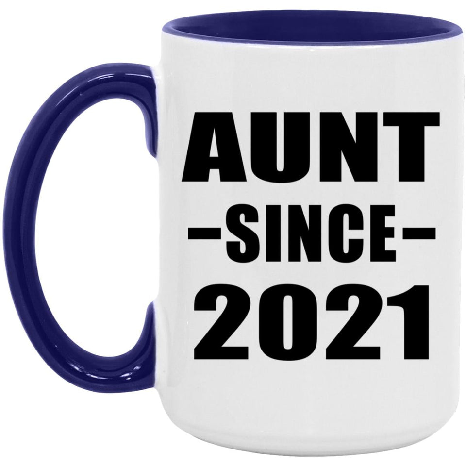 Aunt Since 2021 - 15oz Accent Mug Purple