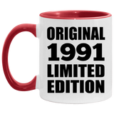 33rd Birthday Original 1991 Limited Edition - 11oz Accent Mug Red