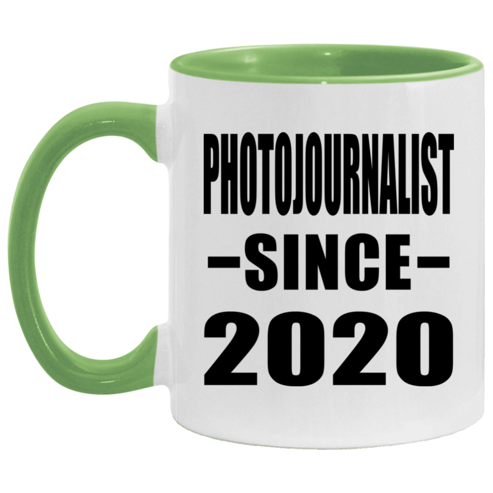 Photojournalist Since 2020 - 11oz Accent Mug Green
