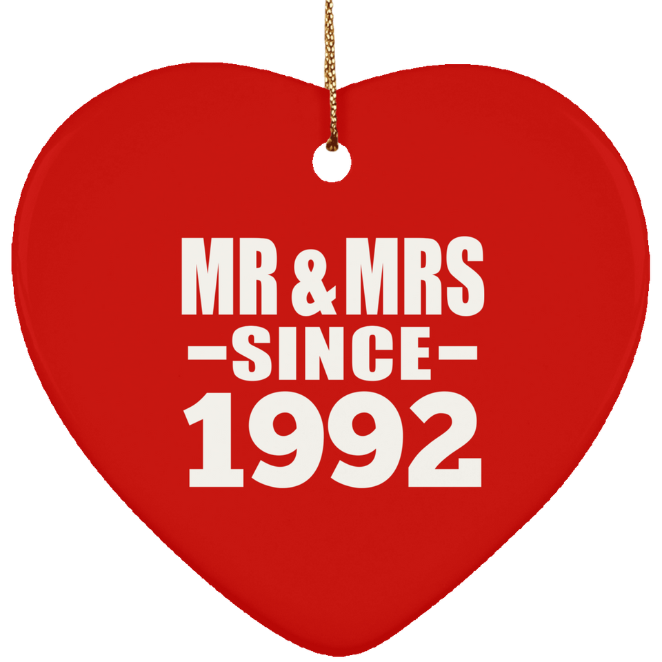 32nd Anniversary Mr & Mrs Since 1992 - Heart Ornament