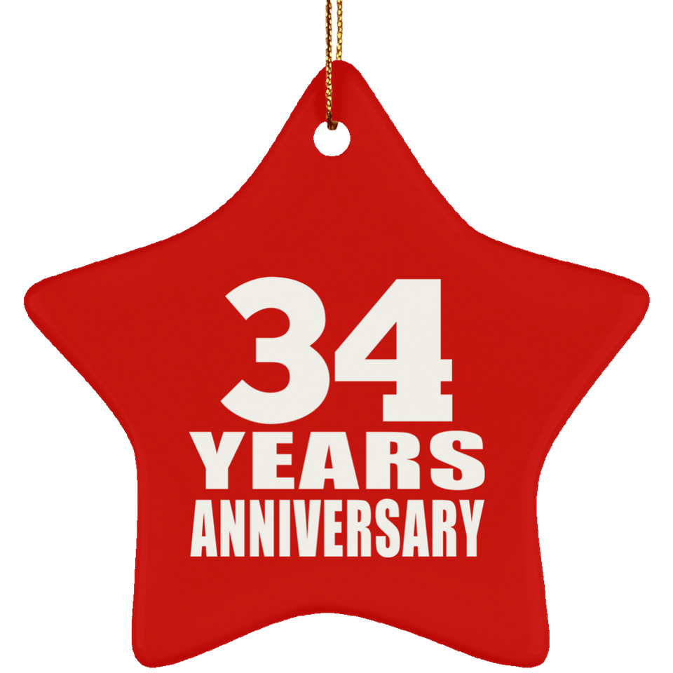 34th Anniversary 34 Years - Star Ornament