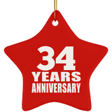 34th Anniversary 34 Years - Star Ornament