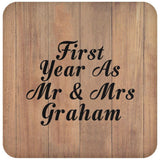First Year As Mr & Mrs Graham - Drink Coaster C