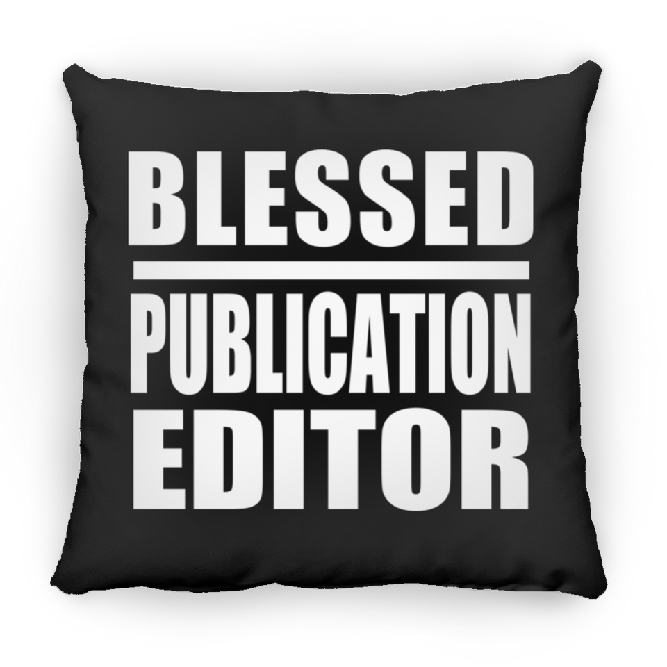 Blessed Publication Editor - Throw Pillow Black