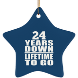 24th Anniversary 24 Years Down Lifetime To Go - Star Ornament