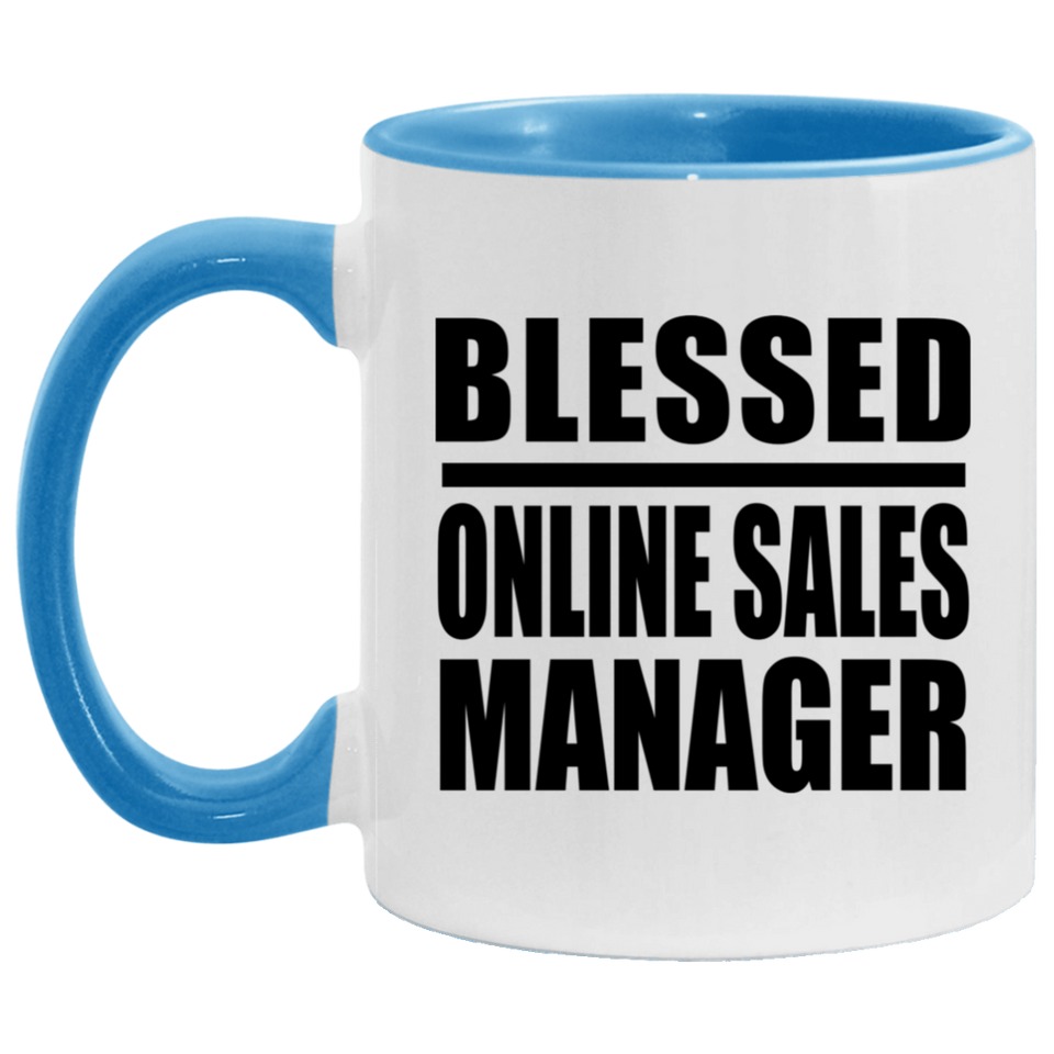 Blessed Online Sales Manager - 11oz Accent Mug Blue