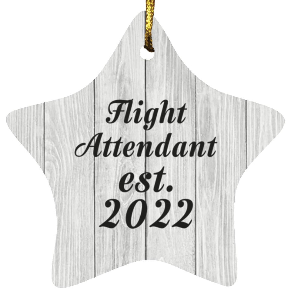 Flight Attendant Established Est. 2022 - Star Ornament F