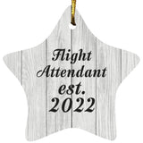 Flight Attendant Established Est. 2022 - Star Ornament F