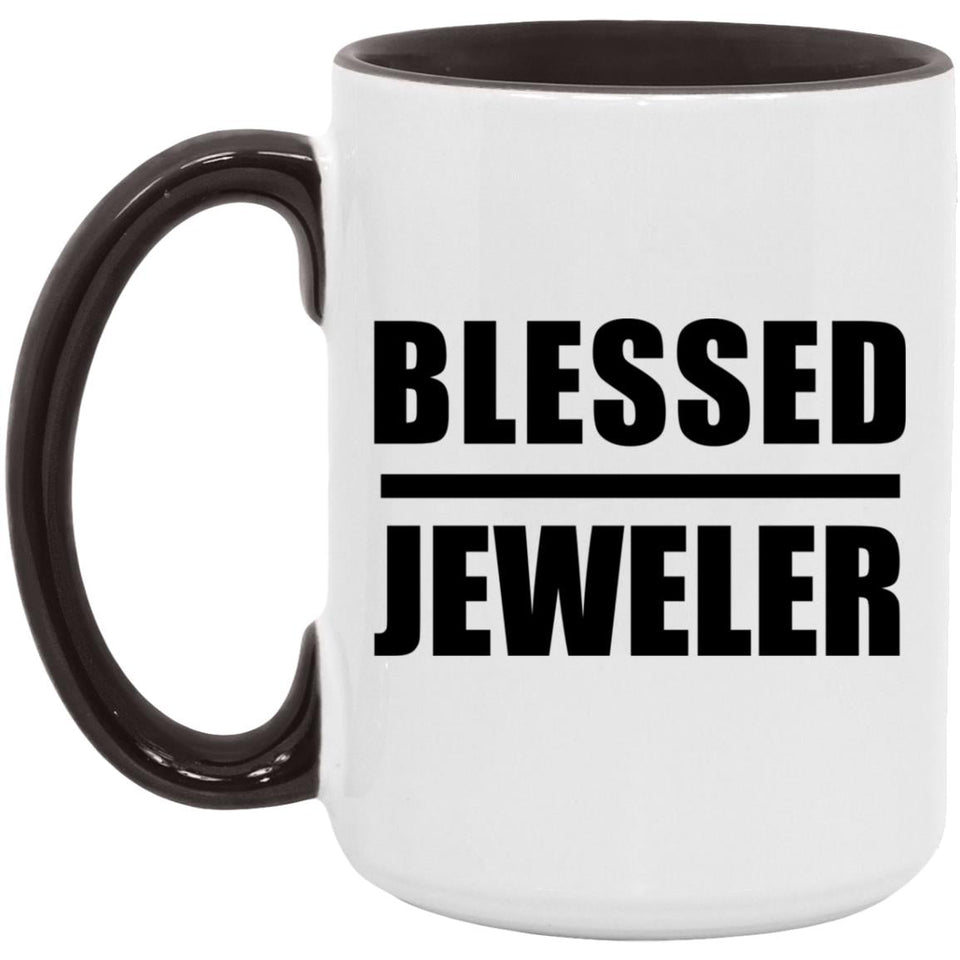 Blessed Jeweler - 15oz Accent Mug Black