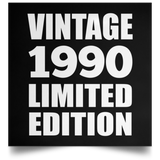 34th Birthday Vintage 1990 Limited Edition - Poster Square