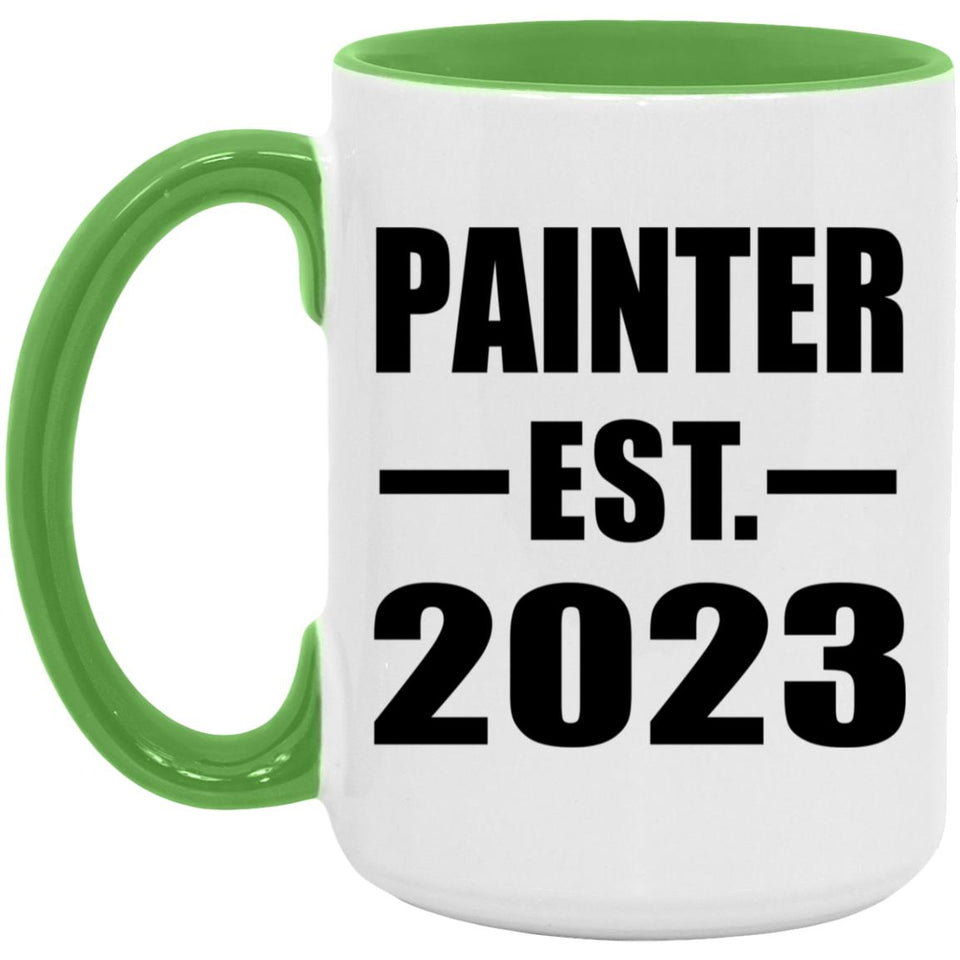 Painter Established EST. 2023 - 15oz Accent Mug Green