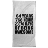64th Birthday 64 Years 768 Months 23376 Days Of Awesome - Hand Towel