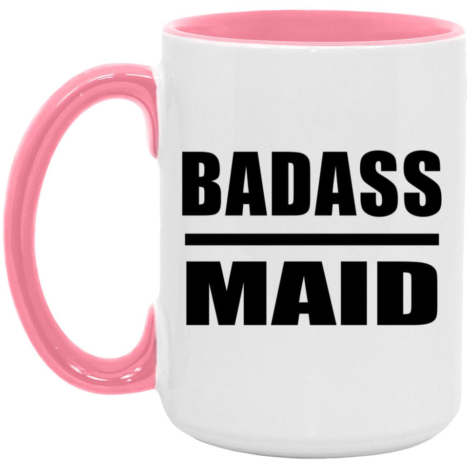 Badass Maid - 15oz Accent Mug Pink