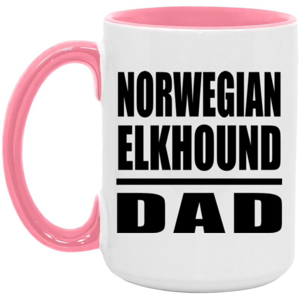 Norwegian Elkhound Dad - 15oz Accent Mug Pink