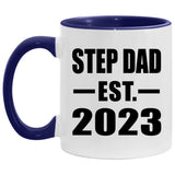 Step Dad Established Est. 2023 - 11oz Accent Mug Purple