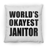 World's Okayest Janitor - Throw Pillow