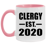 Clergy Established EST. 2020 - 11oz Accent Mug Pink