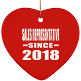Sales Representative Since 2018 - Heart Ornament
