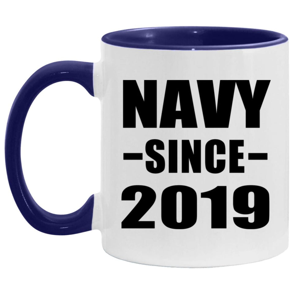 Navy Since 2019 - 11oz Accent Mug Purple