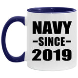 Navy Since 2019 - 11oz Accent Mug Purple