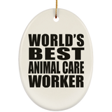 World's Best Animal Care Worker - Oval Ornament