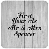 First Year As Mr & Mrs Spencer - Drink Coaster F