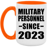 Military Personnel Since 2023 - 15oz Accent Mug Orange