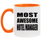 Most Awesome Hotel Manager - 11oz Accent Mug Orange
