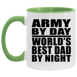Army By Day World's Best Dad By Night - 11oz Accent Mug Green
