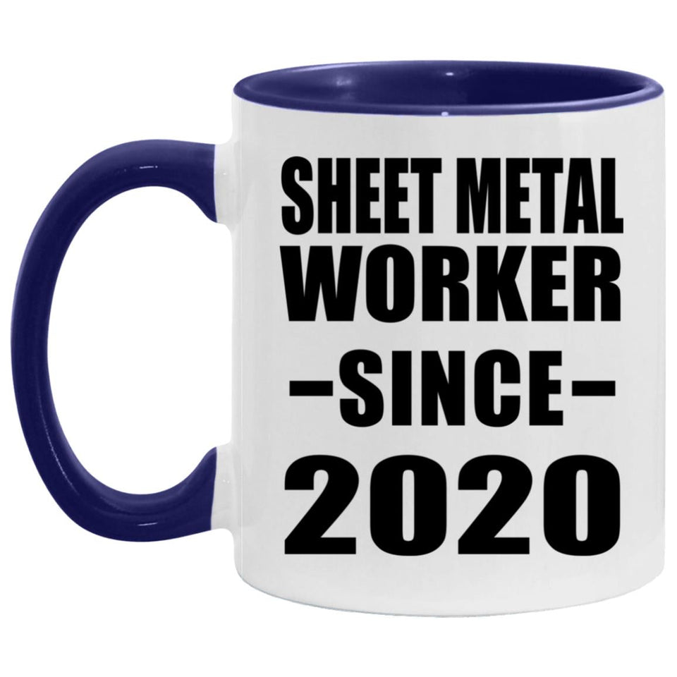 Sheet Metal Worker Since 2020 - 11oz Accent Mug Purple
