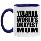 Yolanda World's Okayest Mum - 11oz Accent Mug Purple