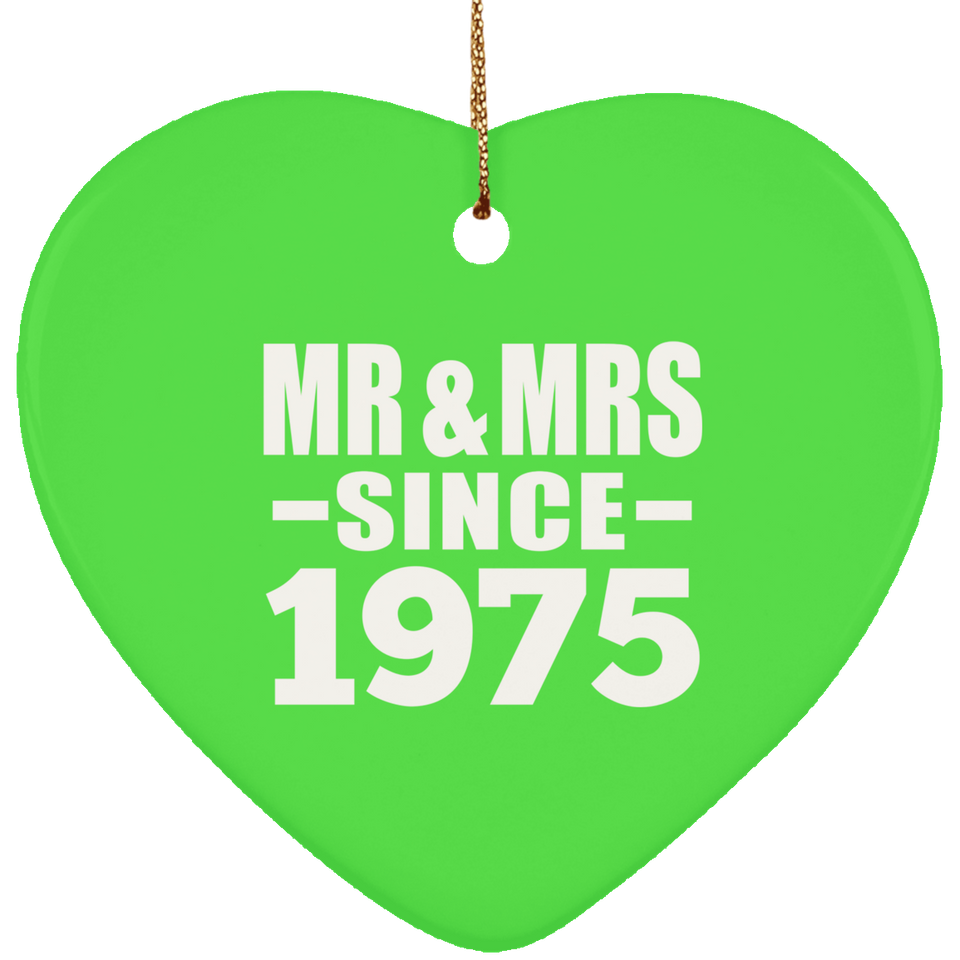 49th Anniversary Mr & Mrs Since 1975 - Heart Ornament