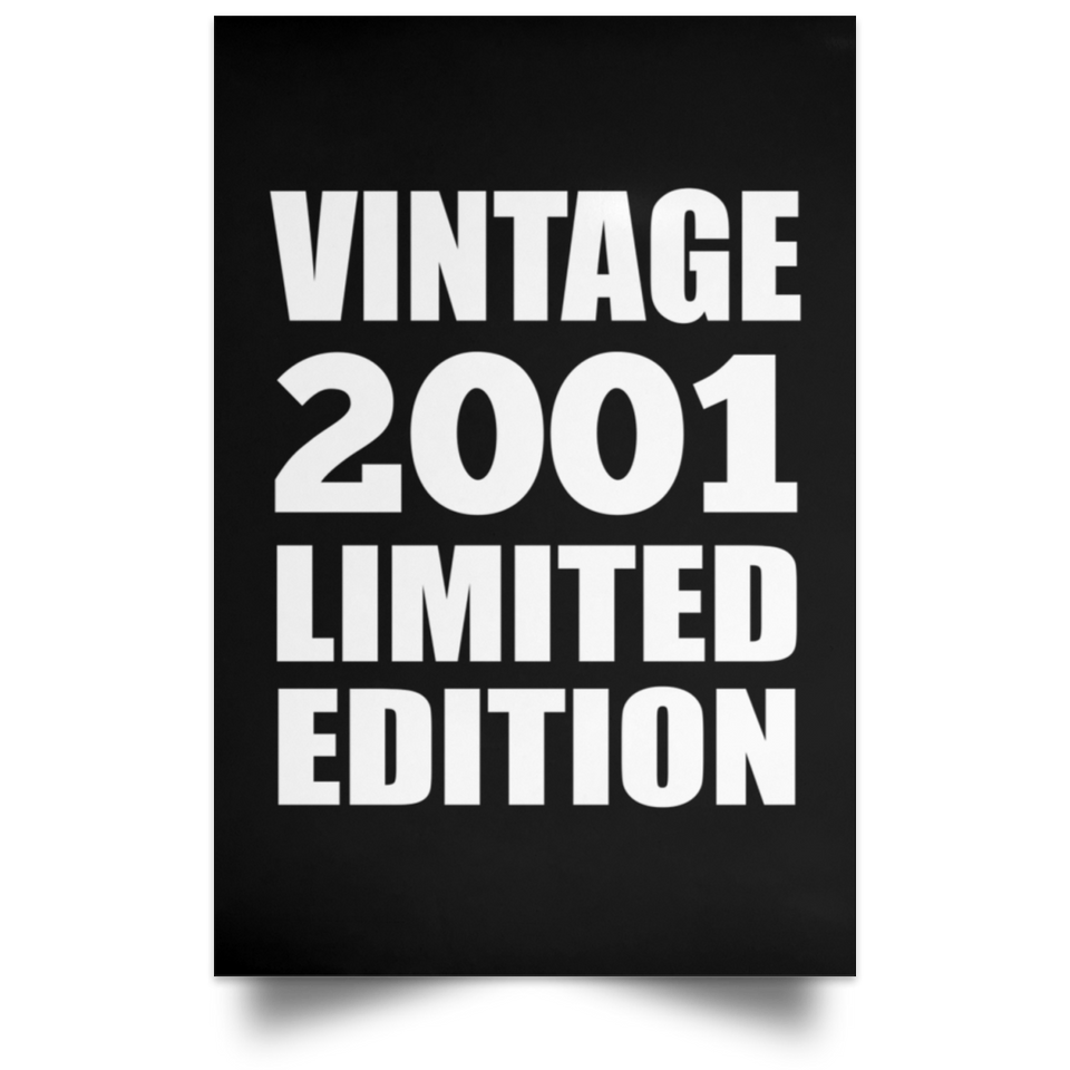23rd Birthday Vintage 2001 Limited Edition - Poster Portrait