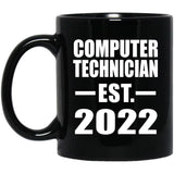Computer Technician Established EST. 2022 - 11oz Coffee Mug Black