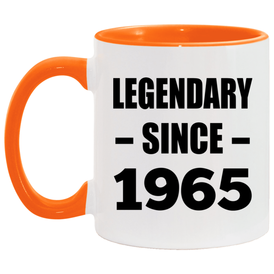 59th Birthday Legendary Since 1965 - 11oz Accent Mug Orange