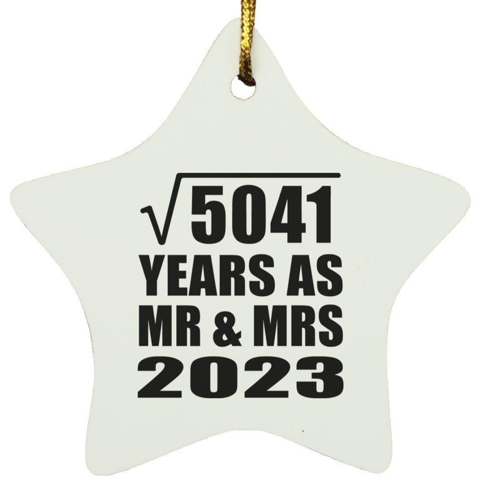 71st Anniversary Square Root of 5041 Years As Mr & Mrs 2023 - Star Ornament