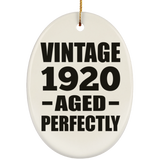 104th Birthday Vintage 1920 Aged Perfectly - Oval Ornament