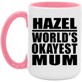 Hazel World's Okayest Mum - 15oz Accent Mug Pink