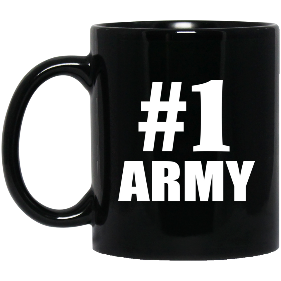 Number One #1 Army - 11 Oz Coffee Mug Black