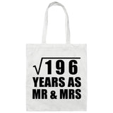 14th Anniversary Square Root of 196 Years As Mr & Mrs - Tote Bag White