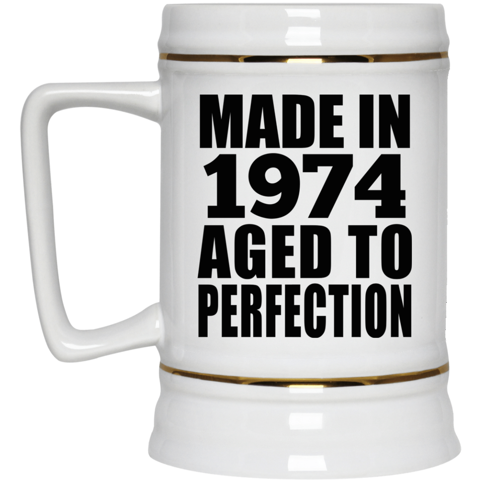 50th Birthday Made In 1974 Aged to Perfection - Beer Stein
