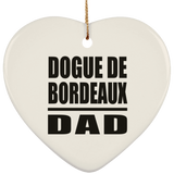 Dogue De Bordeaux Dad - Heart Ornament