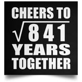 29th Anniversary Cheers To Square Root of 841 Years Together - Poster Square