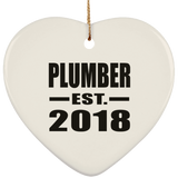 Plumber Established EST. 2018 - Heart Ornament